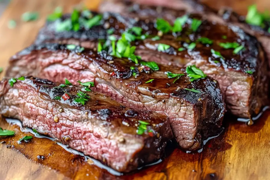 "These succulent boneless beef short ribs are grilled to perfection with a rich, caramelized crust and juicy interior. Served with a touch of fresh herbs, they are ideal for a hearty meal that's bursting with flavor."